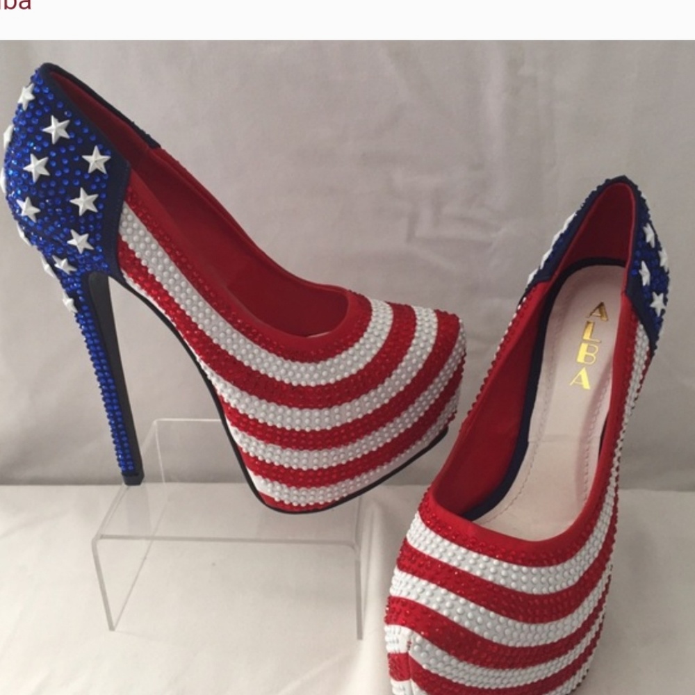 Alba American Flag Rhinestone Platforms